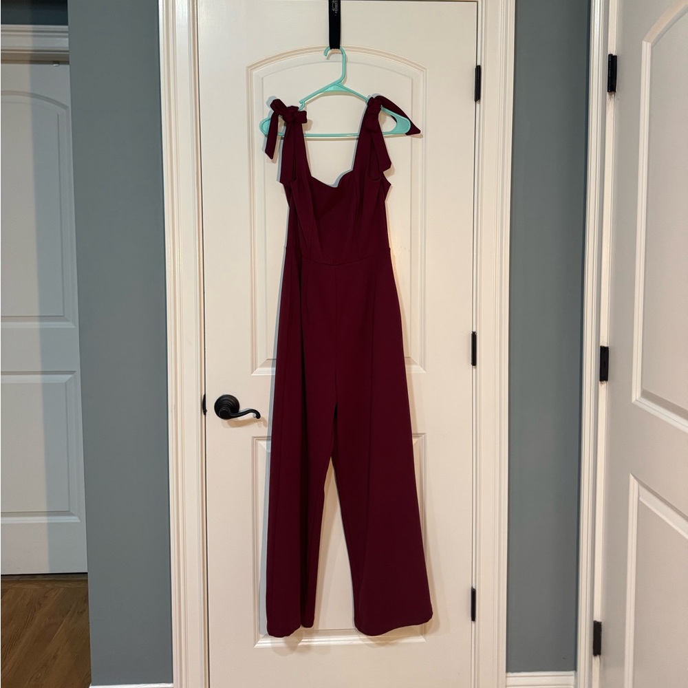 Francesca's Collections Deep Red Jumpsuit